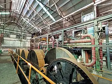 甲壓室及乙壓室的五重壓榨機