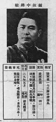 鍾毅烈士遺像