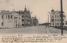 1900年代初的广西路安徽路路口，左侧为仅有两层楼的德基洋行