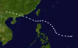 1937年丁丑颱風的路徑圖