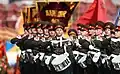 卫国战争胜利65周年阅兵式场景:徒步方阵正步走过红场
