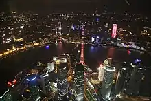 眺望陆家嘴和外滩夜景