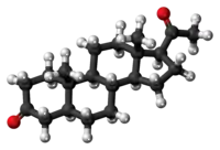Ball-and-stick model of the 5α-dihydroprogesterone molecule