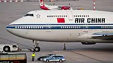 中國國際航空飞机机身上的国旗
