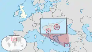 Akrotiri and DhekeliaSovereign Base Areas的位置