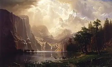 《加利福尼亞州，內華達山脈之中》（Among the Sierra Nevada Mountains, California），1868年，史密森尼美國藝術博物館