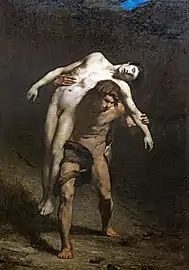Alexandre Falguière, Caïn portant le corps d'Abel (1876).