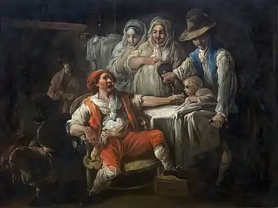 Scène de beuverie.