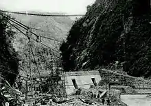1933年興建時的武界壩樣貌
