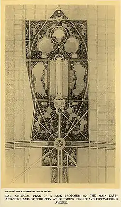 公园的南端,引自1909年芝加哥的规划