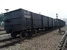 柳州铁道职业技术学院内存放的C50型敞车
