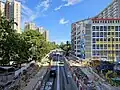 三聖邨外的青山公路－青山灣段正在進行道路擴闊工程（2023年9月）