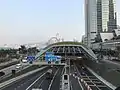 中環及灣仔繞道中環出入口於第一階段通車時的情況（2019年1月26日）