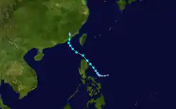 熱帶風暴西馬侖的路徑圖