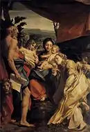 科雷吉歐的《聖傑洛姆聖母（英语：）》，205.7 × 141cm，約作於1523年，1816年始藏。