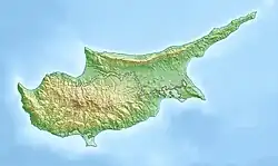 塞尔维利峰在塞浦路斯岛的位置