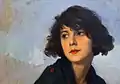 戴绿色披肩的女人的细节(1927之前)