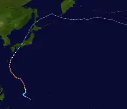 颱風電母的路徑圖