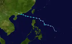 熱帶風暴杜蘇芮的路徑圖