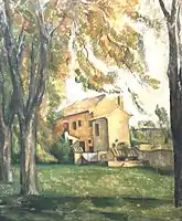 塞尚, Farmhouse and Chestnut Trees at Jas de Bouffan, 1885-1887