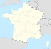 Map of France with mark showing location of Audencia Business School