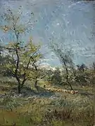 《肯彭的羊群》（Troupeau en Campine），布面油畫，80 x 60公分