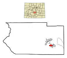 Location in Fremont County and the state of Colorado