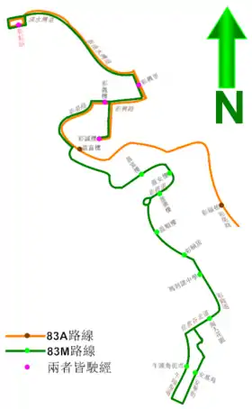 此線與83A線的走線圖