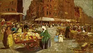 乔治·卢克斯，《休斯顿街》（Houston Street），1917年，布面油画，收藏于圣路易斯艺术博物馆