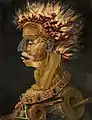 朱塞佩·阿尔钦博托画作《火》，耳、鼻为火镰