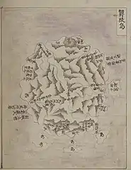 《廣輿圖》(1737-1776)鬱陵島和"所謂于山"