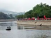 於2008年夏季奧林匹克運動會香港區火炬接力時，水警於沙田城門河河道巡邏。