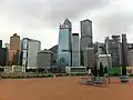 香港中環友邦金融中心（AIA Central）圖中標有AIA字樣的大廈