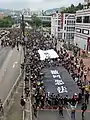 遊行龍頭經過沙田正街香港紅十字會白普理沙田中心