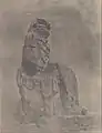 1851年，美国埃及学家约翰·比斯利·格林所拍摄的最早的门农巨像的照片