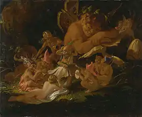 《帕克與精靈》（Puck and Fairies），1850年，耶魯大學英國藝術中心