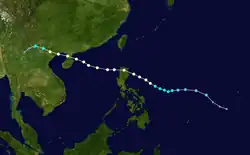 颱風海鷗的路徑圖