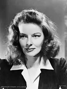 Promotional photograph of Katharine Hepburn looking to the left