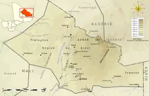 Kidal topographic map-fr