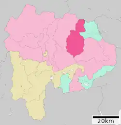 甲州市在山梨縣的位置