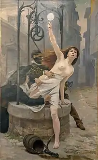 庞桑：《真理从井里出来》，1898，昂布瓦斯市政厅博物馆