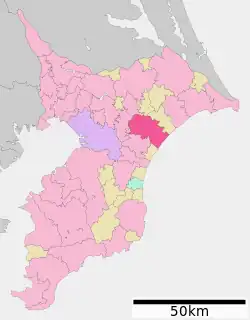 山武市在千葉縣的位置