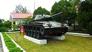 固定於成功嶺歷史館旁展示的陸軍M24霞飛戰車