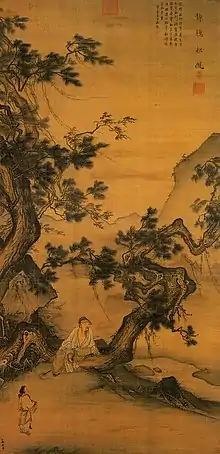 馬麟〈靜聽松風圖〉，縱226.6公分、橫110.3公分，1246年。