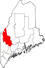 Map of Maine highlighting Franklin County