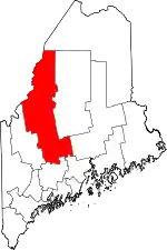 Map of Maine highlighting Somerset County