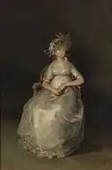 法蘭西斯科·哥雅的《欽瓊女伯爵肖像畫（英语：）》，216 × 144cm，約繪於1800年，2000年始藏