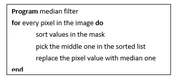 Median filter pseudocode