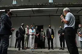 代表團隨陳菊參訪白色恐怖景美紀念園區