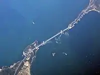 鳴門海峽及大鳴門橋空拍圖